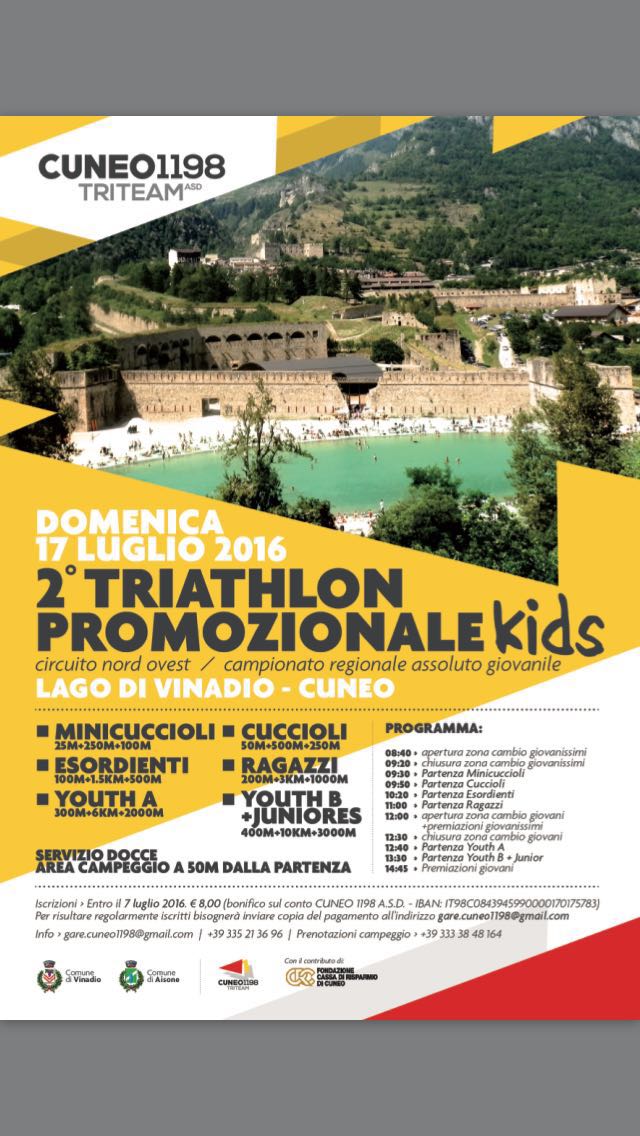 Presentato a Torino il Campionato Regionale di  Triathlon Giovani di Vinadio (CN)