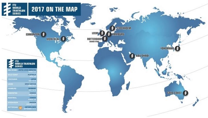 World Triathlon Series 2017 ecco le location e date del circuito mondiale