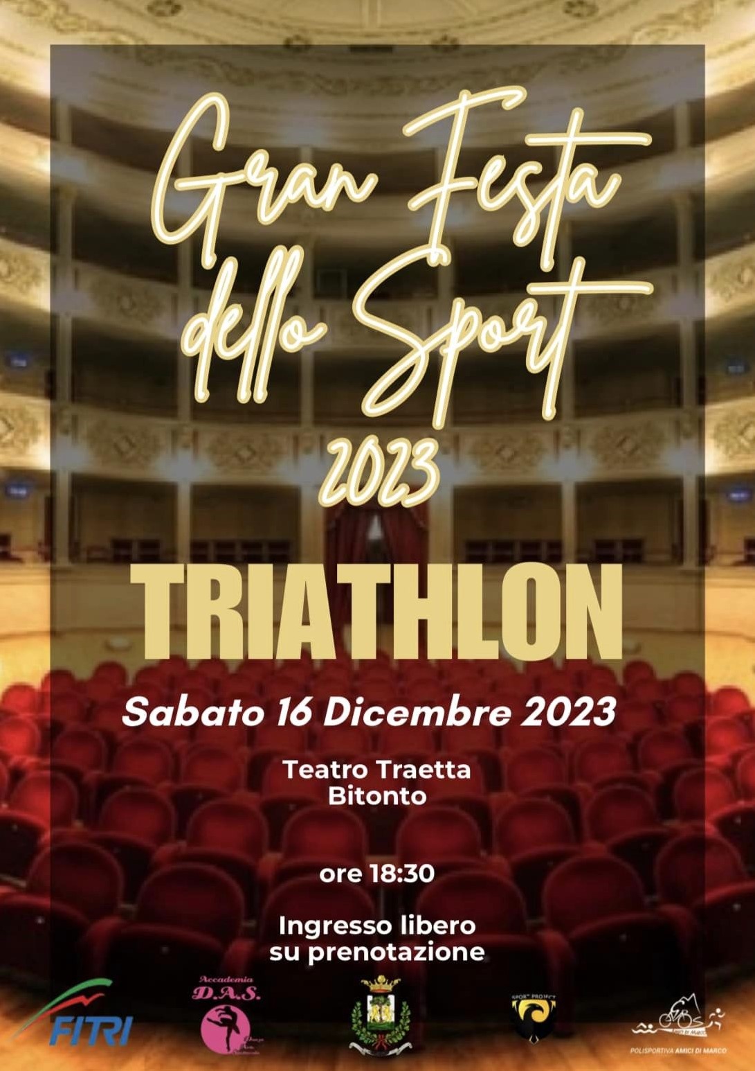 Ultimi preparativi per il galà del triathlon pugliese alla “Gran Festa dello Sport 2023” di Bitonto