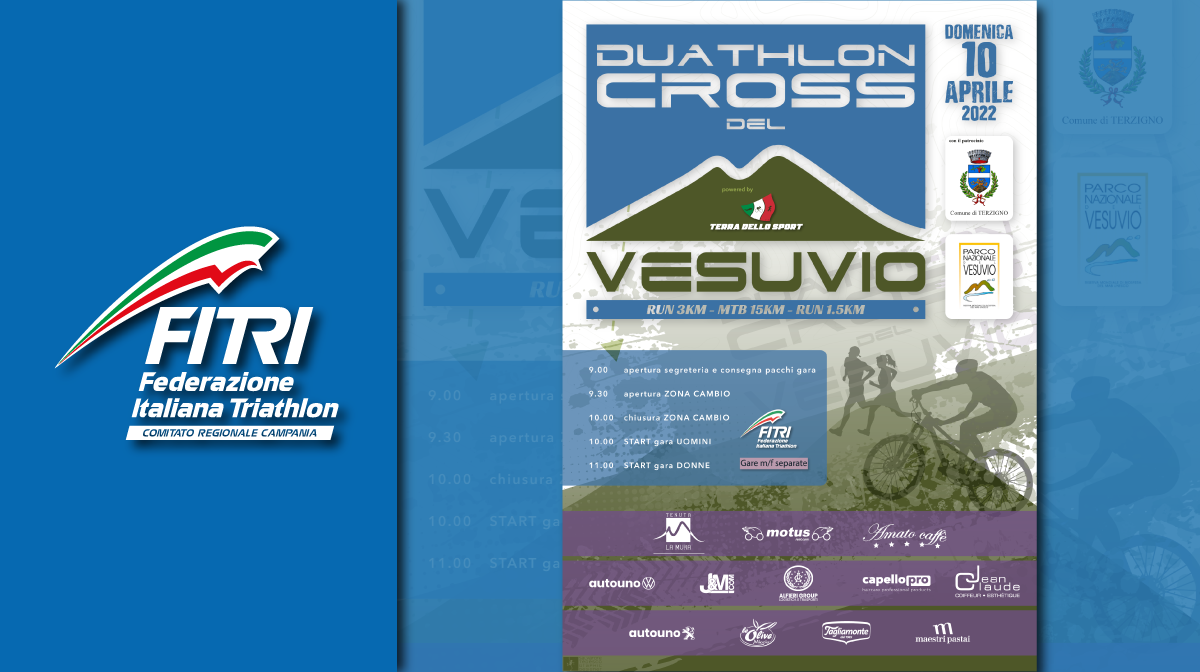 DUATHLON CROSS DEL VESUVIO: UN CONCENTRATO DI SPORT, RICCHEZZE NATURALISTICHE E PAESAGGI MOZZAFIATO