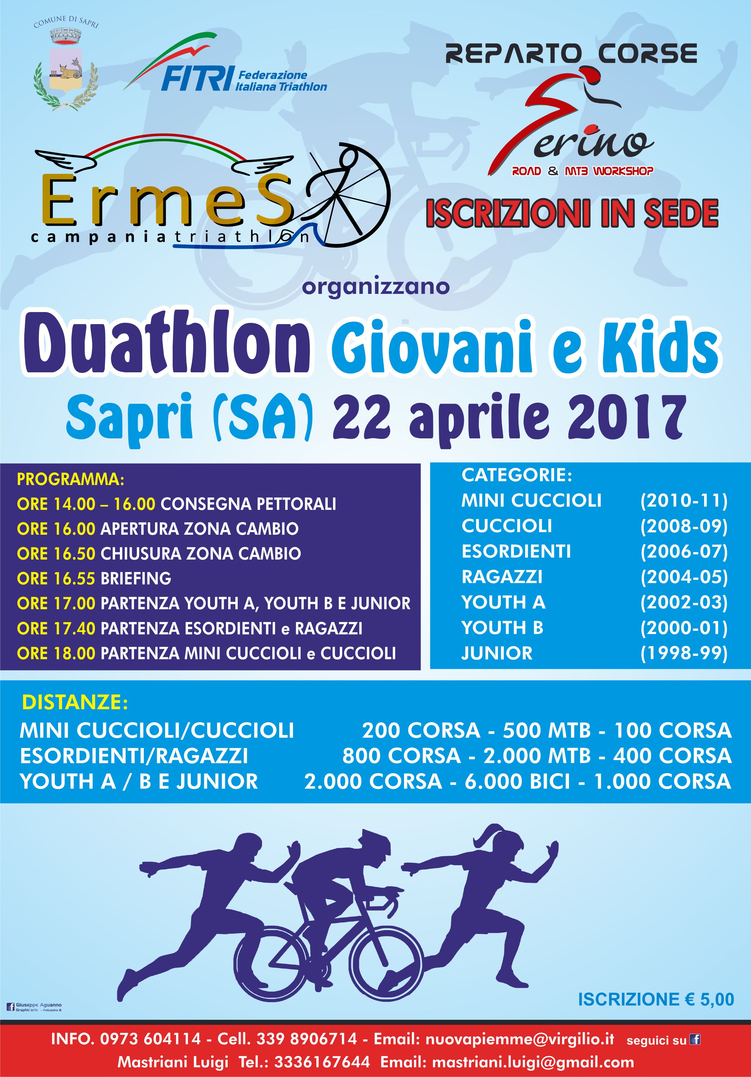 Grand Prix - Finale Circuito Duathlon - Duathlon Giovani e Kids - SAPRI 22-23/Aprile/2017