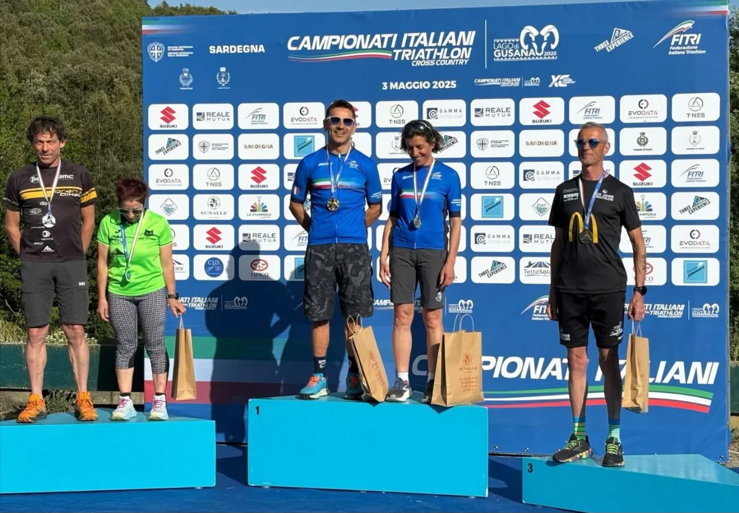 Enrico Pella Campione Italiano M4 e Giuseppe Scanniello sul Podio M3 ai Campionati Italiani di Triathlon Cross Country