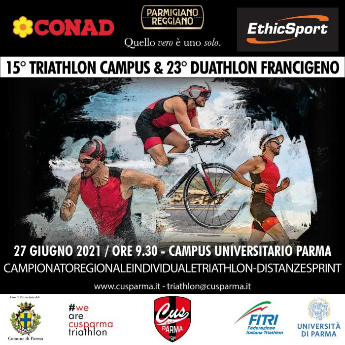 Triathlon Campus e Duathlon Francigeno Parma 2021 - iscrizioni aperte fino al 21 giugno