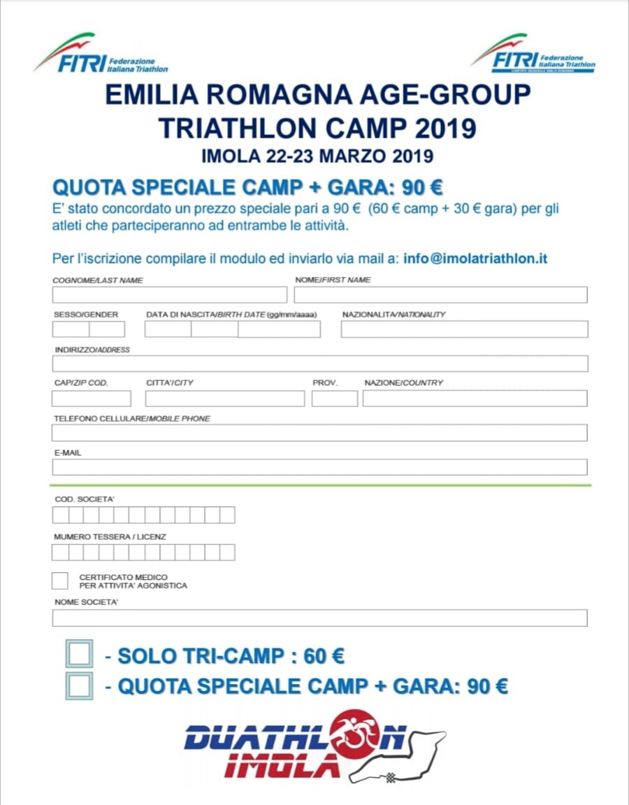 Emilia Romagna Age-Group Triathlon Camp 2019