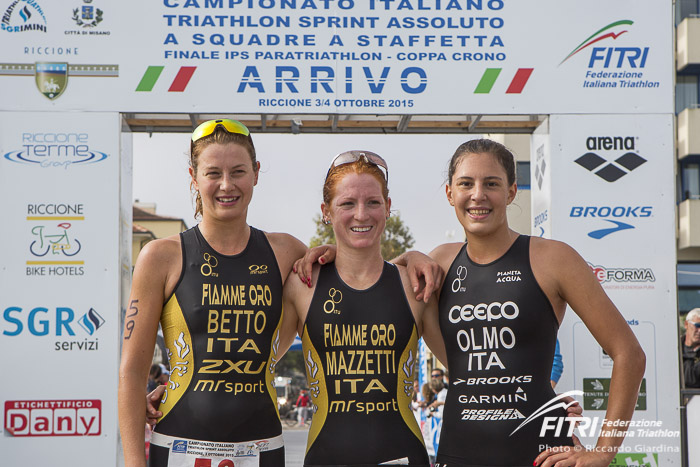 Il podio femminile di Riccione 2015