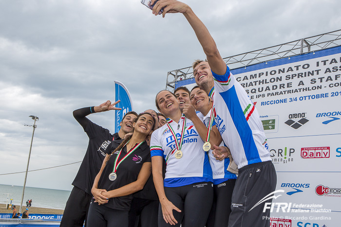 Fiamme Azzurre Campioni d'Italia di Staffetta Mista, Minerva Roma argento e Fiamme Oro bronzo