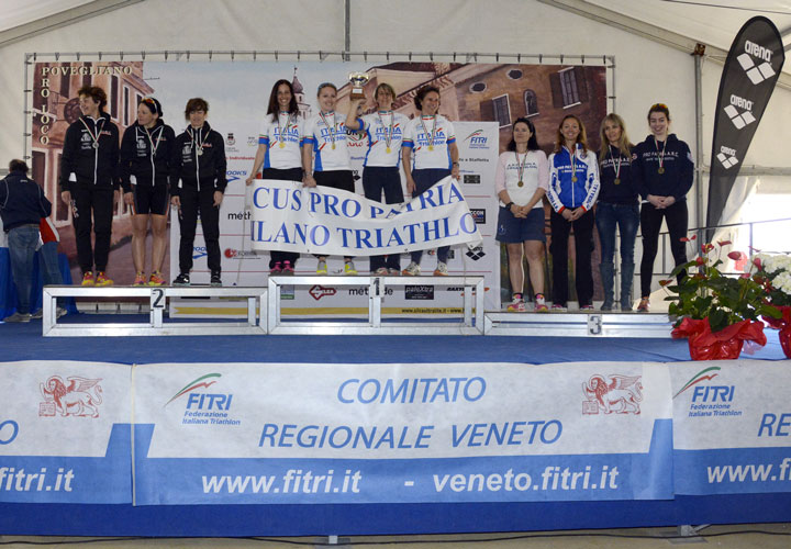 Fiamme Azzurre con Petrini, Stateff, Bonin e Uccellari campione d'Italia nella staffetta mista di duathlon