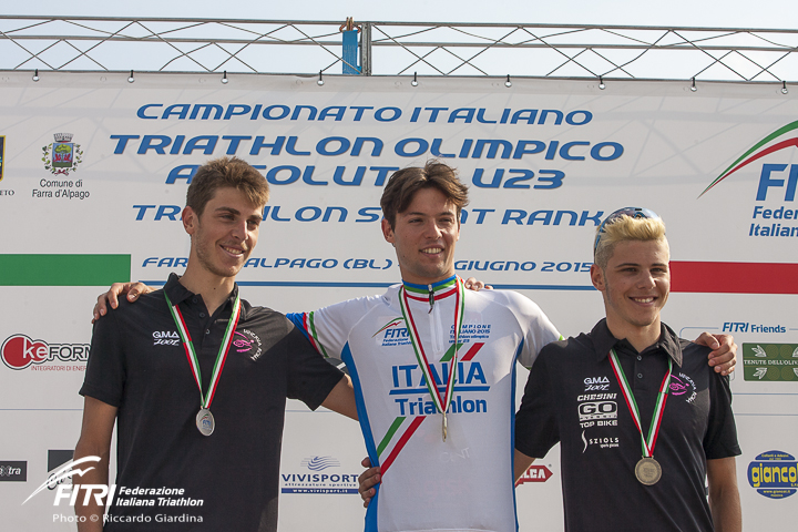 Annamaria Mazzetti e Davide Uccellari campioni di triathlon olimpico a Farra d'Alpago