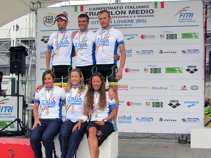 Forhans e CUS Torino prime classificate Tricolori Triathlon Medio Assouto a squadre tricolori triathlon medio lovere