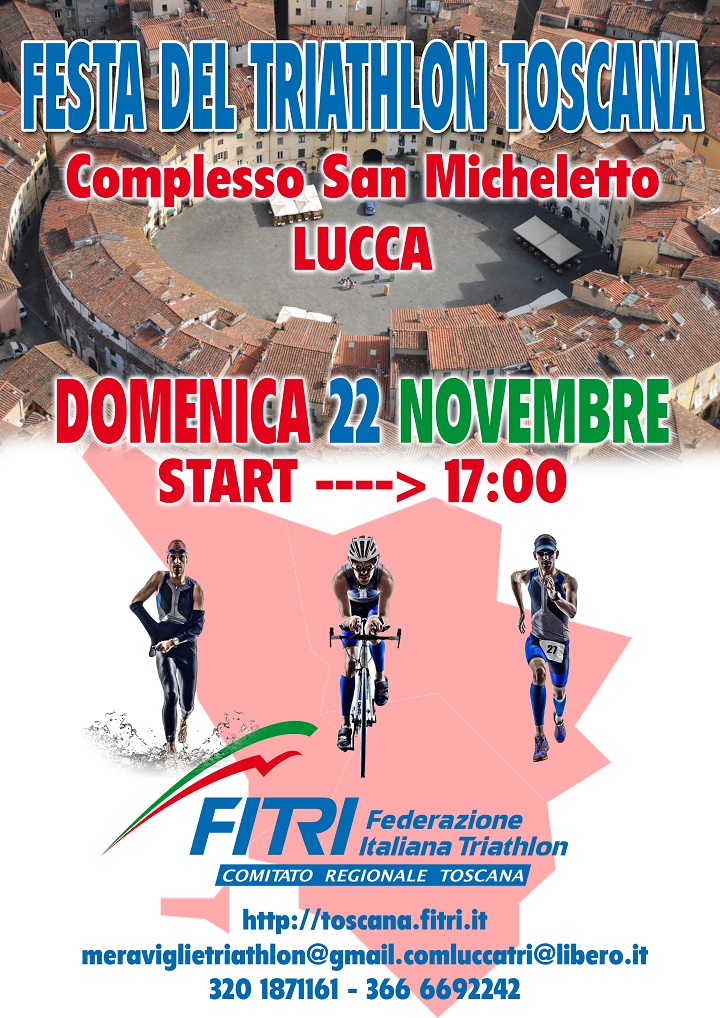 Festa del Triathlon Toscana domenica 22 novembre