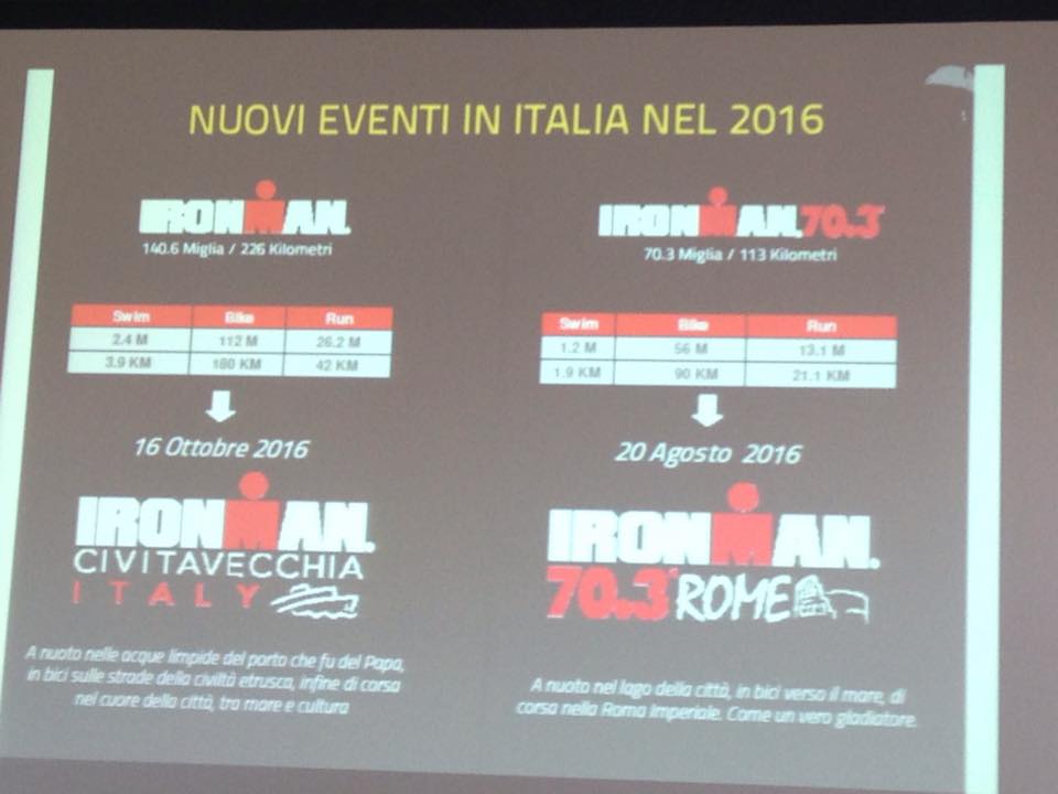 Presentati per il 2016 l'IRONMAN 70.3 a Roma e l'IRONMAN "full" a Civitavecchia