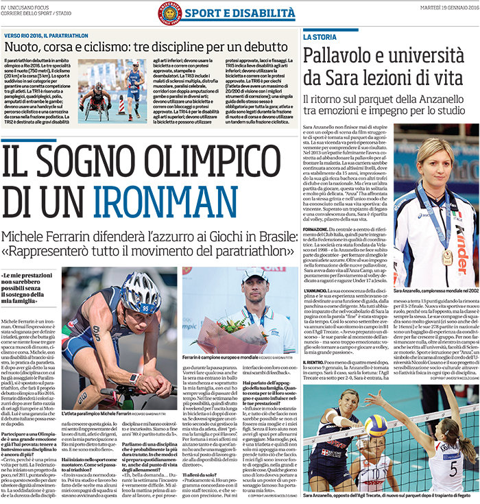 Michele Ferrarin intervistato dal Corriere dello Sport