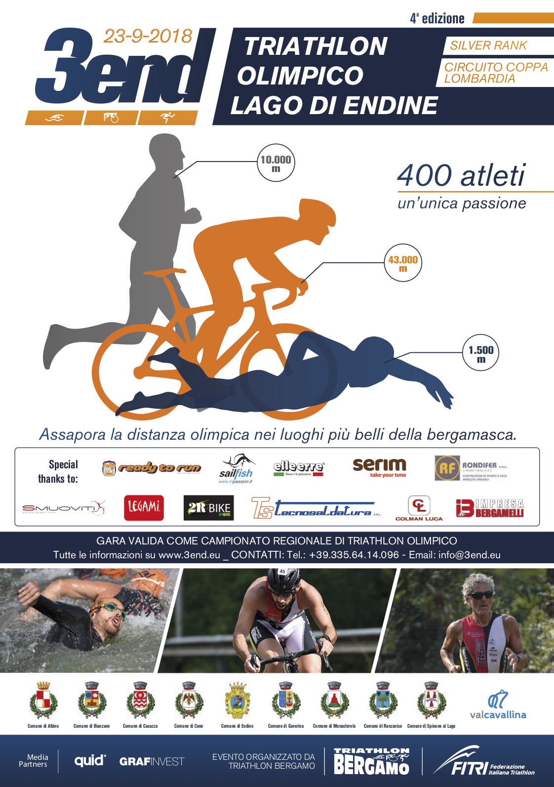 3end - Endine Lake Olympic Triathlon: aperte le iscrizioni