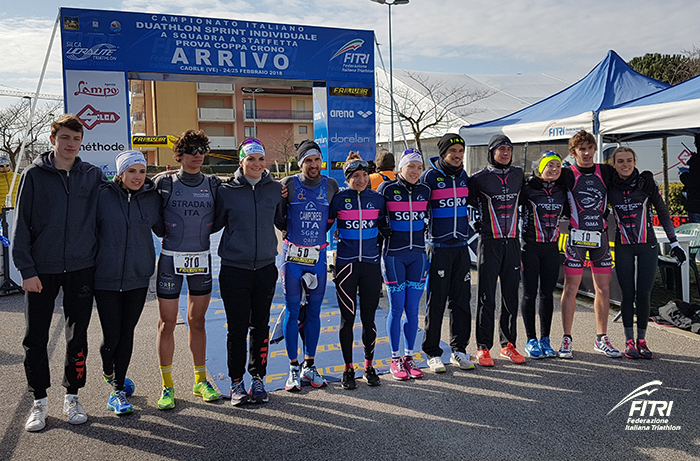 arrivo duathlon sprint caorle squadre 2018 podio