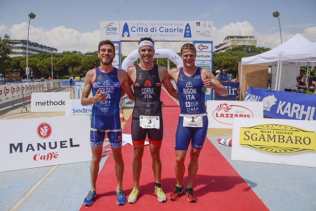 Marco Corrà ed Elisa Marcon vincono il Triathlon di Caorle 