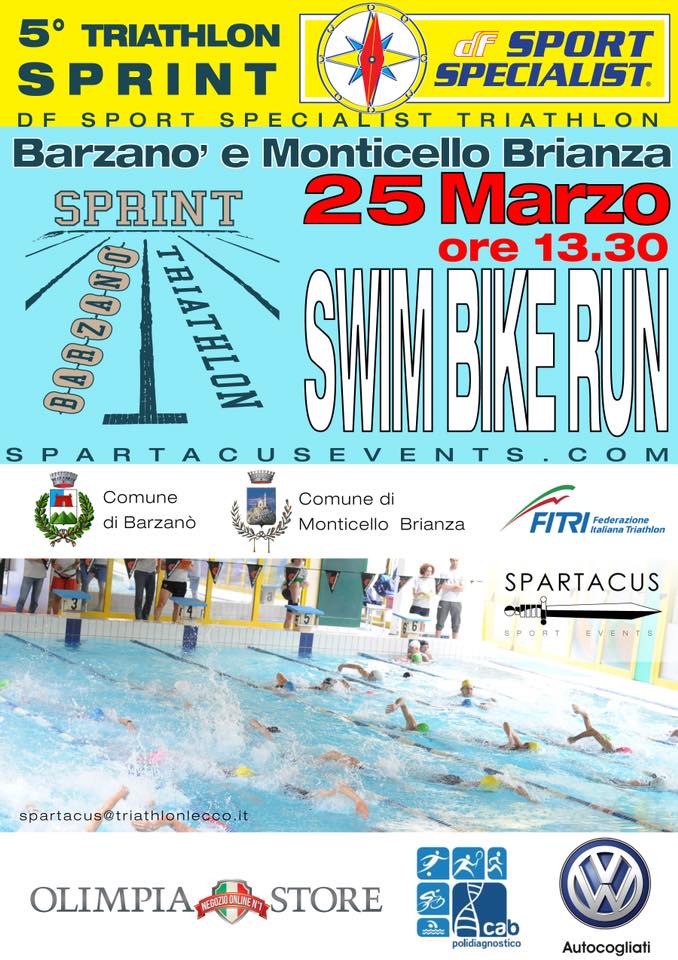 Fino al 20 marzo le iscrizioni al Quinto Triathlon Sprint di Barzanò e Monticello Brianza