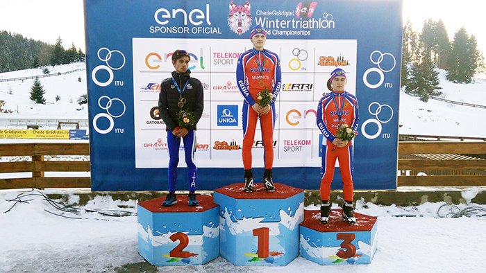 podio ingrilli mondiali winter triathlon2018