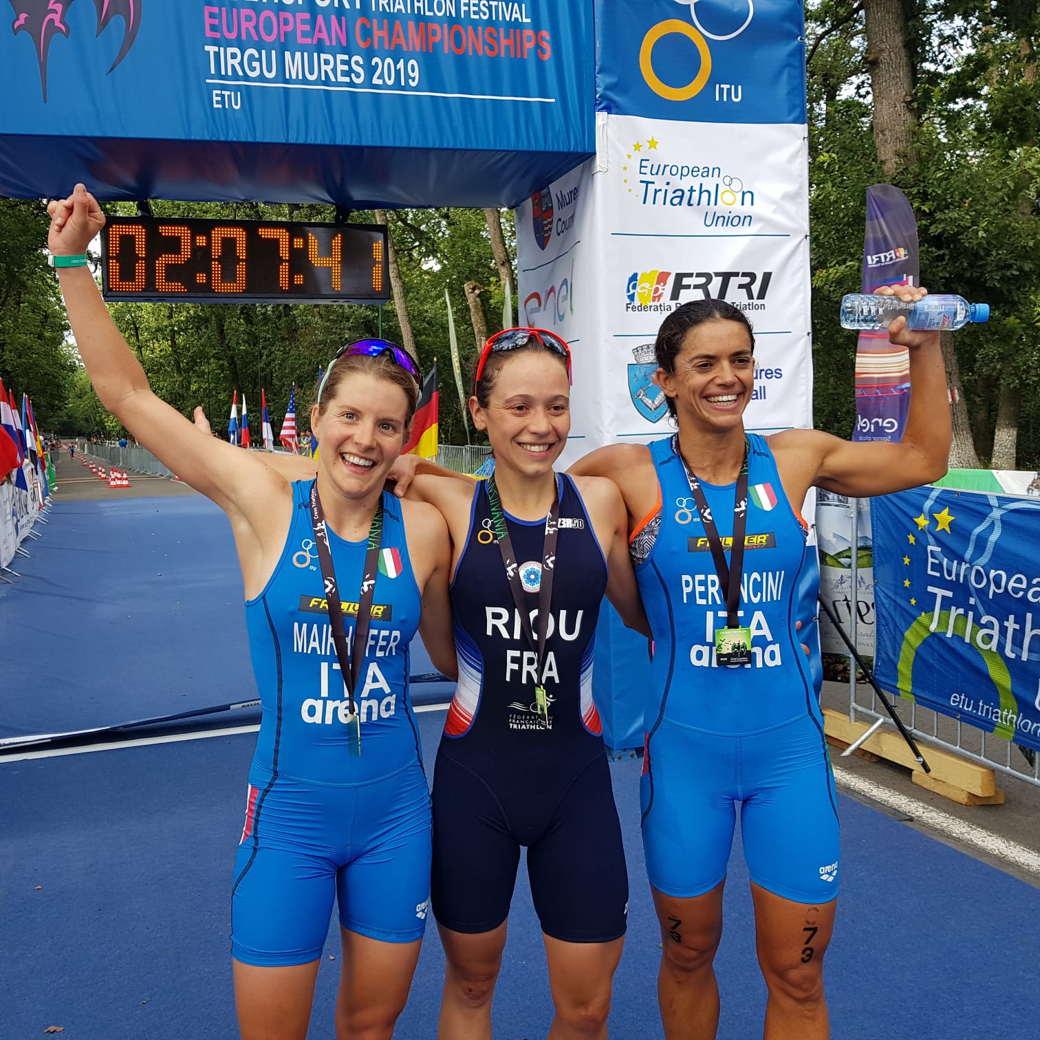 Multisport Targu Mures Triathlon Cross forza 8: 3 medaglie Elite con Peroncini Argento, Mairhofer e Gatti Bronzo, 3 medaglie U23 e  2 medaglie Junior. 6 Age Group. 