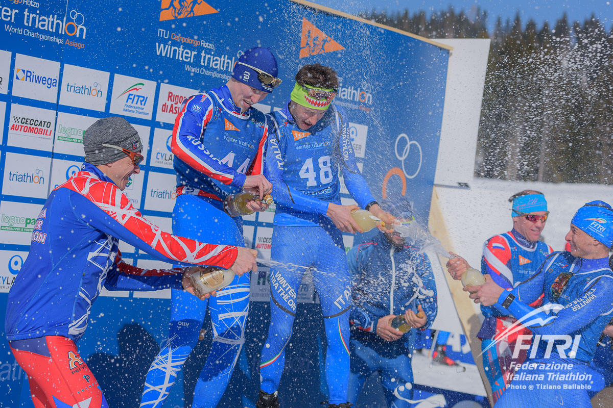 Mondiali Winter Triathlon: ad Asiago la stella è Andreev con il 7° sigillo iridato. 4 medaglie azzurre U23 e Junior