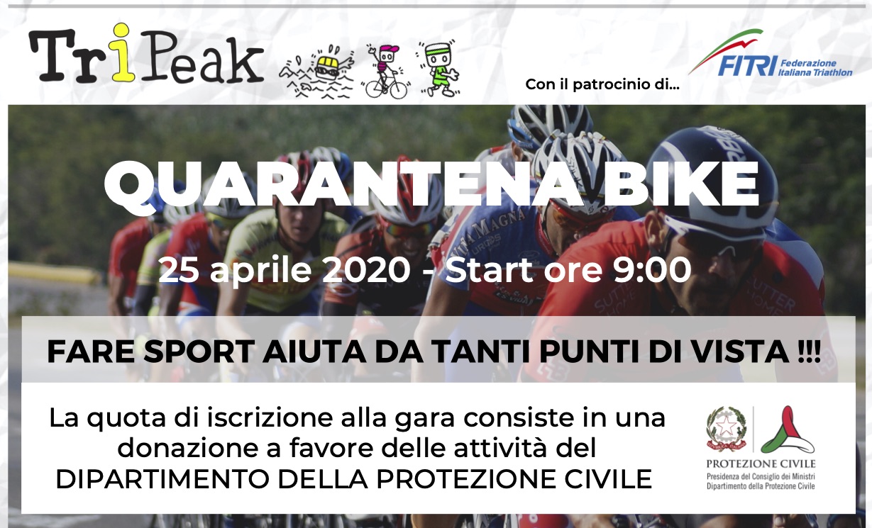 Quarantena Bike Race a sostegno della Protezione Civile