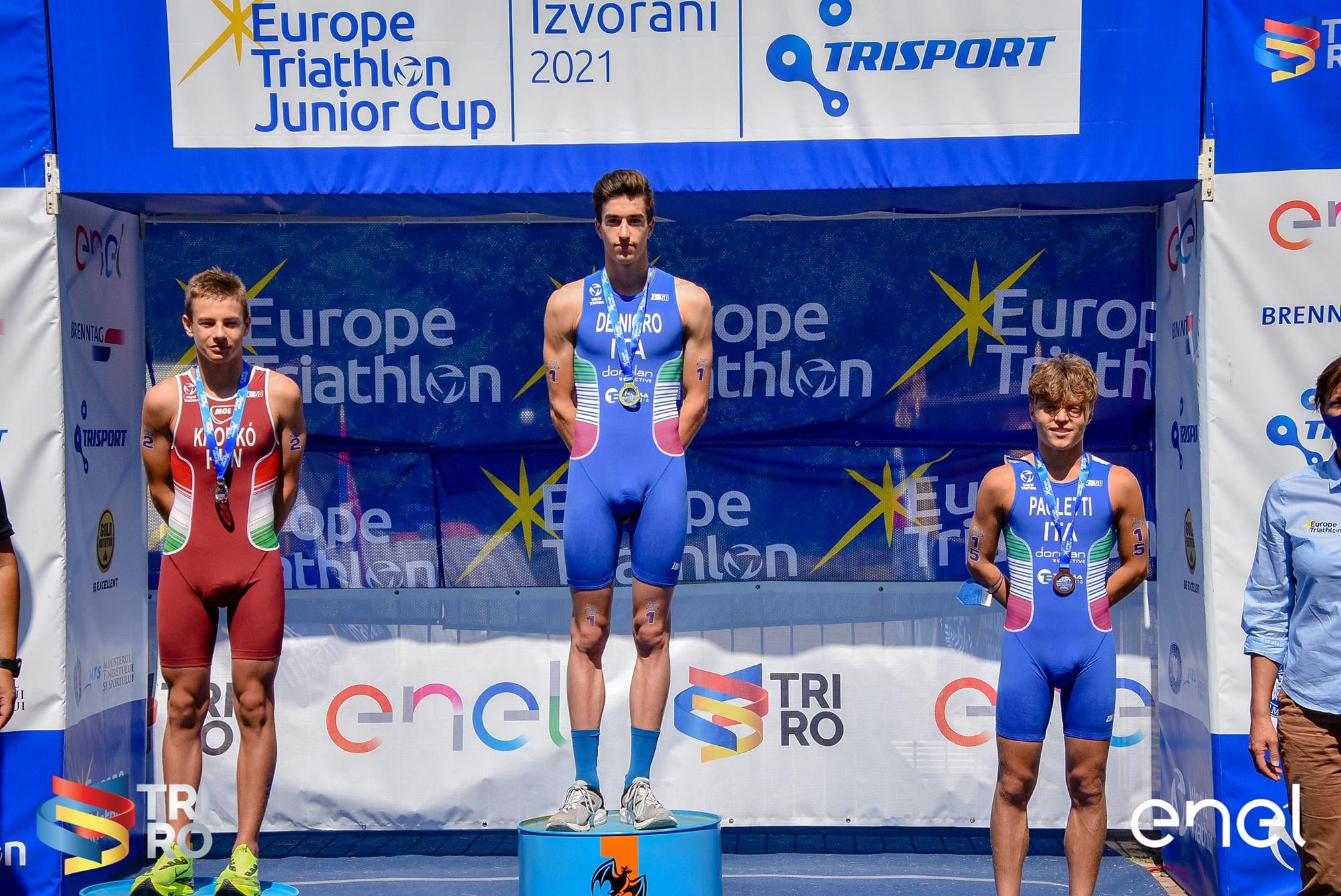 De Nigro a segno alla Europe Triathlon Junior Cup di Izvorani. Paoletti e Crociani sul podio