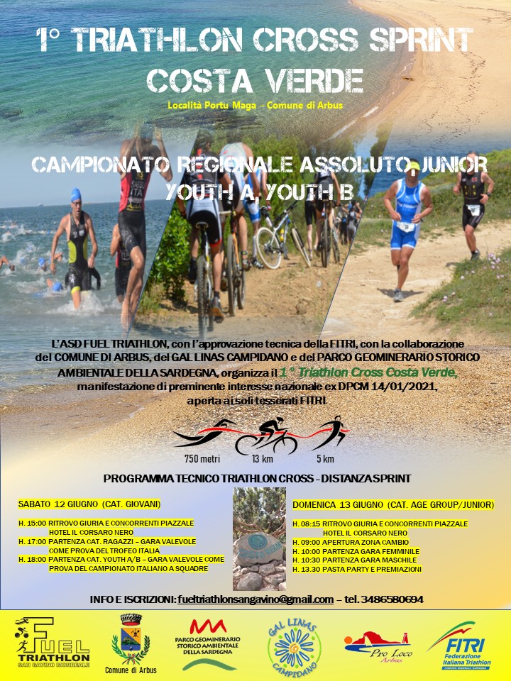 Triathlon Cross Costa Verde: appuntamento al 12-13 giugno