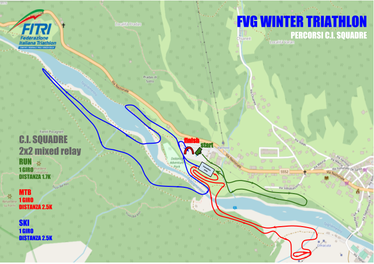 Mappa Winter Triathlon FVG CI Squadre