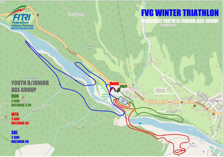 Mappa Winter Triathlon FVG Youth B Junior Age Group