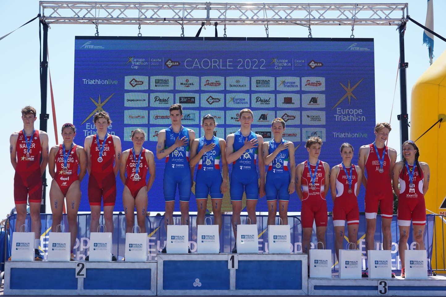 L’Italia conquista la vittoria nella staffetta mista Junior della Europe Triathlon Cup di Caorle