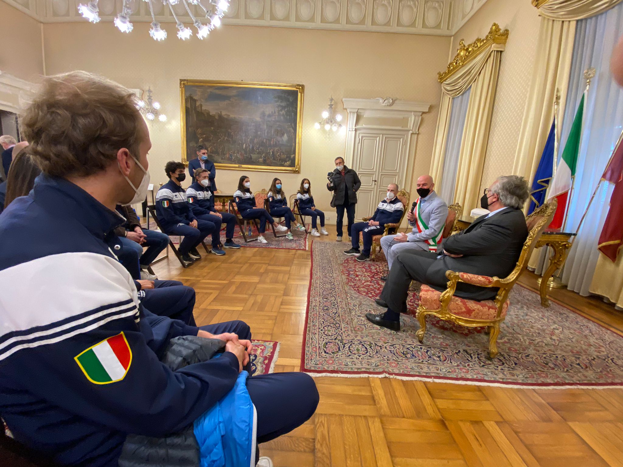 Gli azzurri chiudono il raduno di Tirrenia con l'invito del Sindaco di Livorno