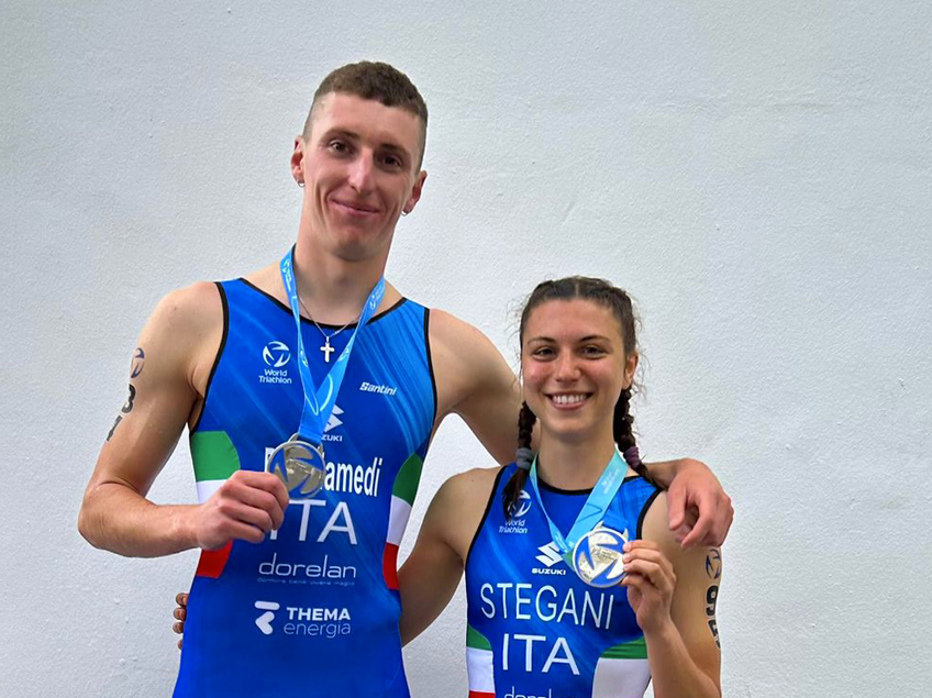 Mondiali Aquathlon Ibiza: due medaglie d'argento per l'Italia Under 23 con Stegani e Bortolamedi
