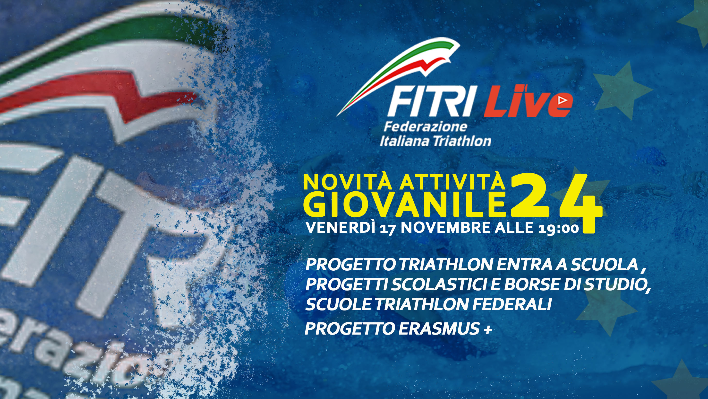 Venerdì 17 alle 19:00 su FITRI Live le attività dell'attività giovanile 2024