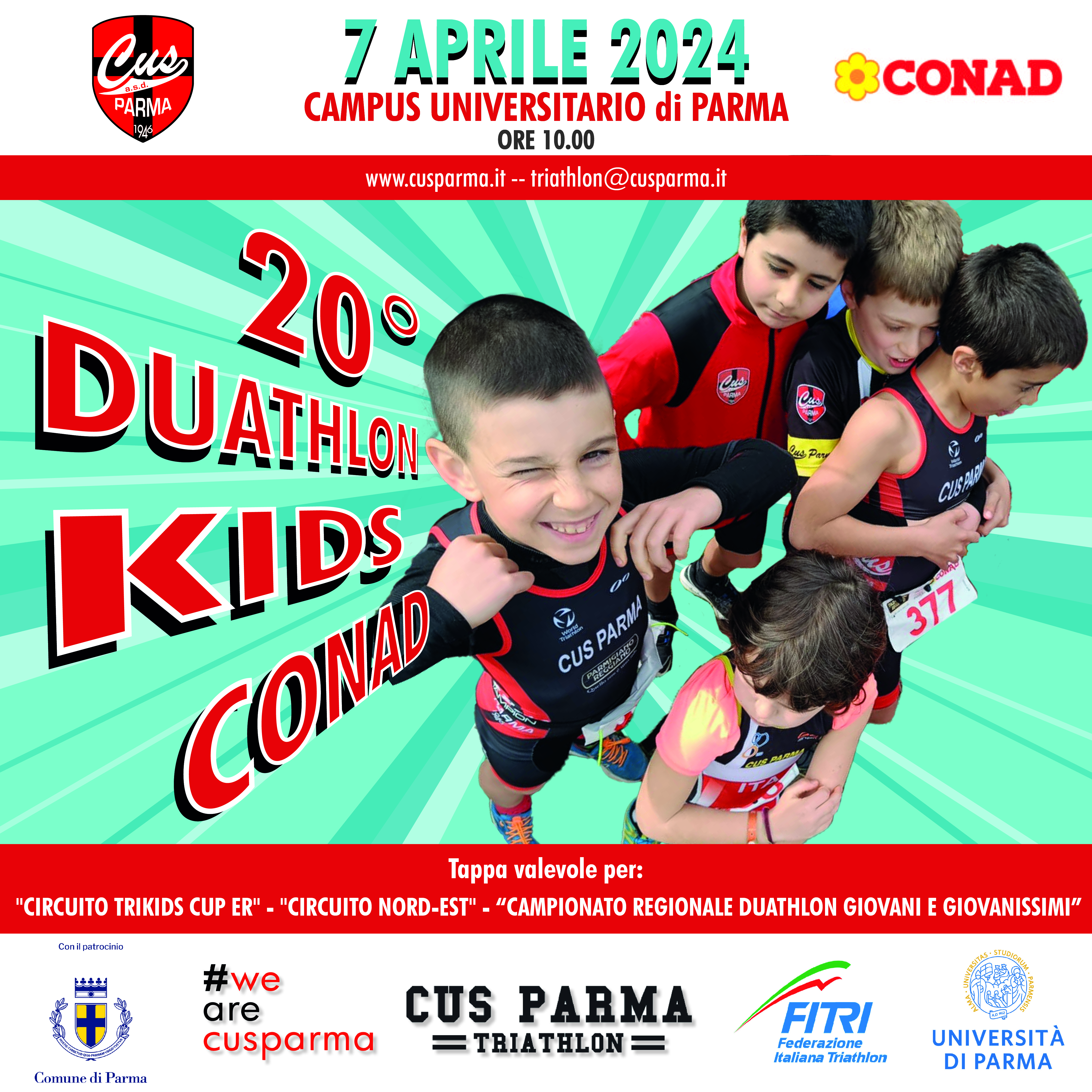 Domenica 7 aprile torna il Duathlon Conad Kids