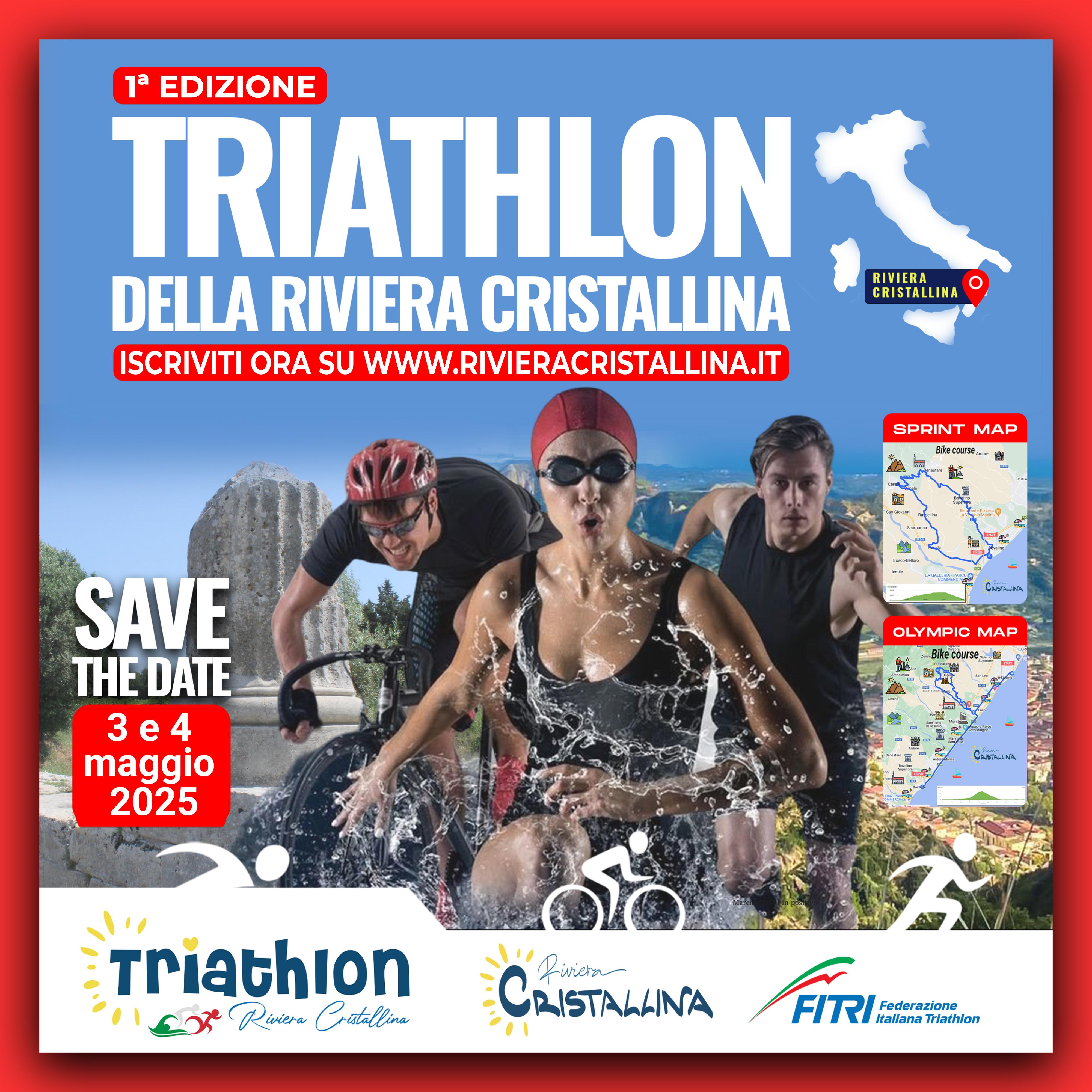 Triathlon della Riviera Cristallina Sprint e Olimpico il 3 e 4 maggio