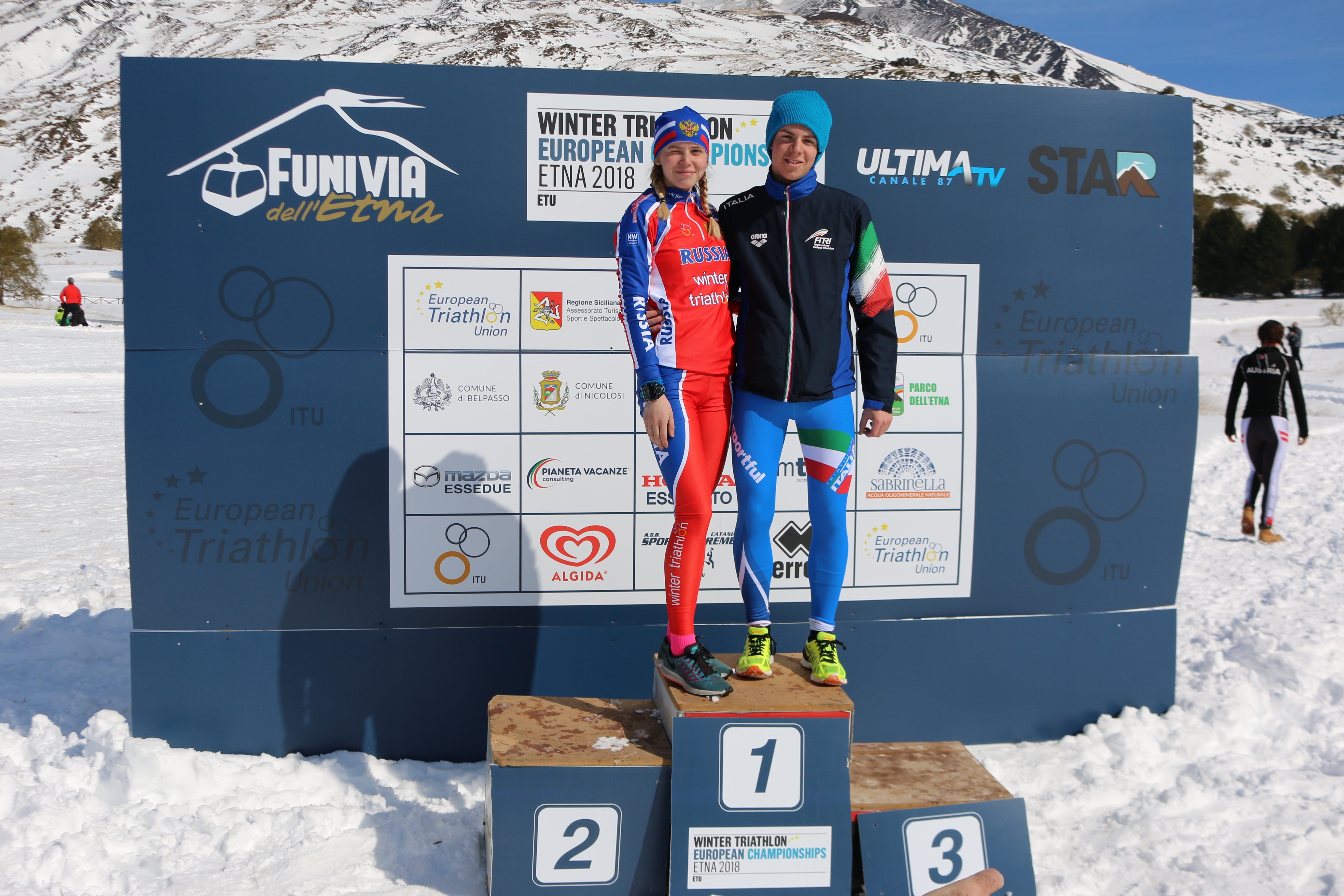 Europei Winter Triathlon: Andreev e Surikova campioni, Saravalle (U23) e Rabellino (junior) centrano il titolo europeo di categoria 