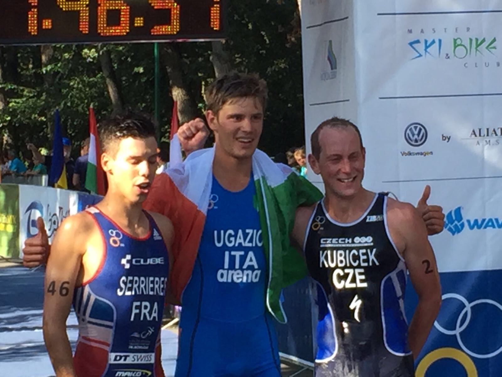 Marcello Ugazio sul tetto d'Europa è campione di Triathlon Cross e fa il bis con il titolo U23! Bronzo U23 Emanuele Aru.