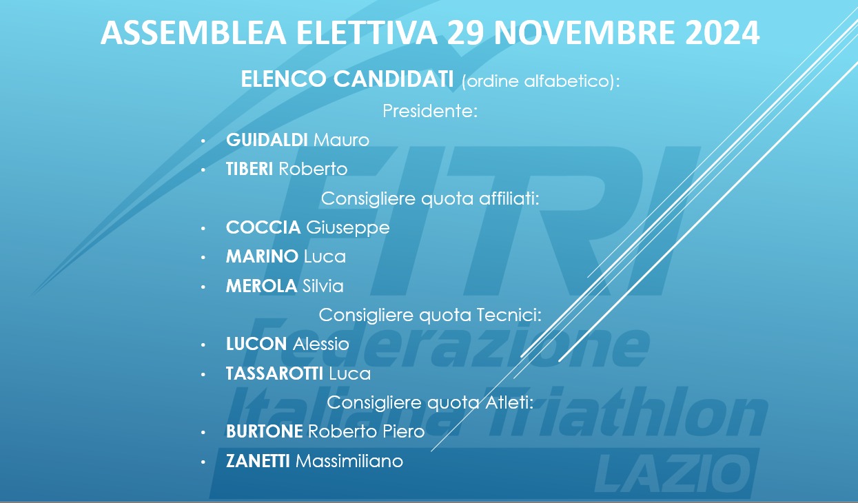 Elenco candidature per l'elezione del nuovo Consiglio Regionale