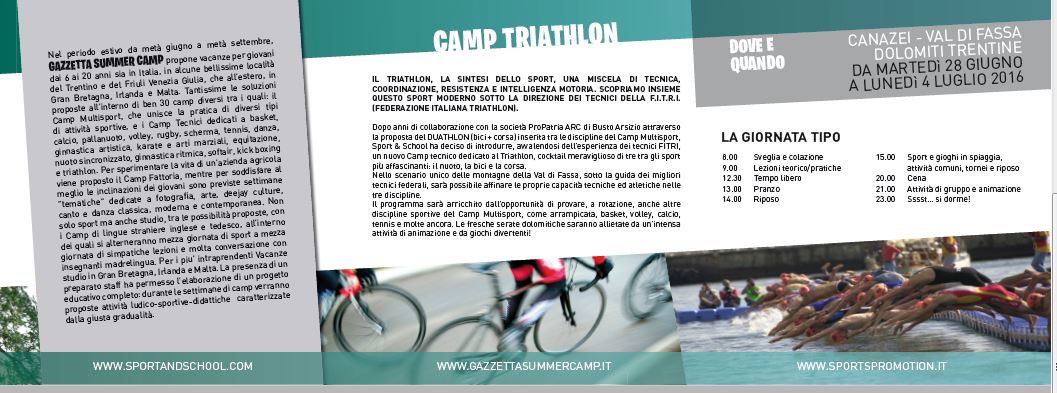 GAZZETTA SUMMER CAMP - INFORMAZIONI UTILI