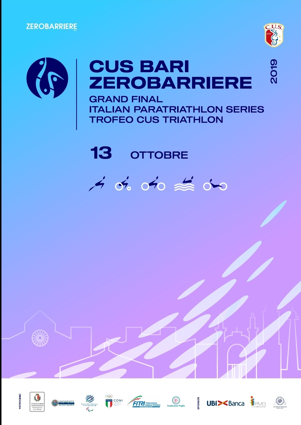 Triathlon Sprint rank Trofeo Cus Bari zero barriere 2019:  regolamento