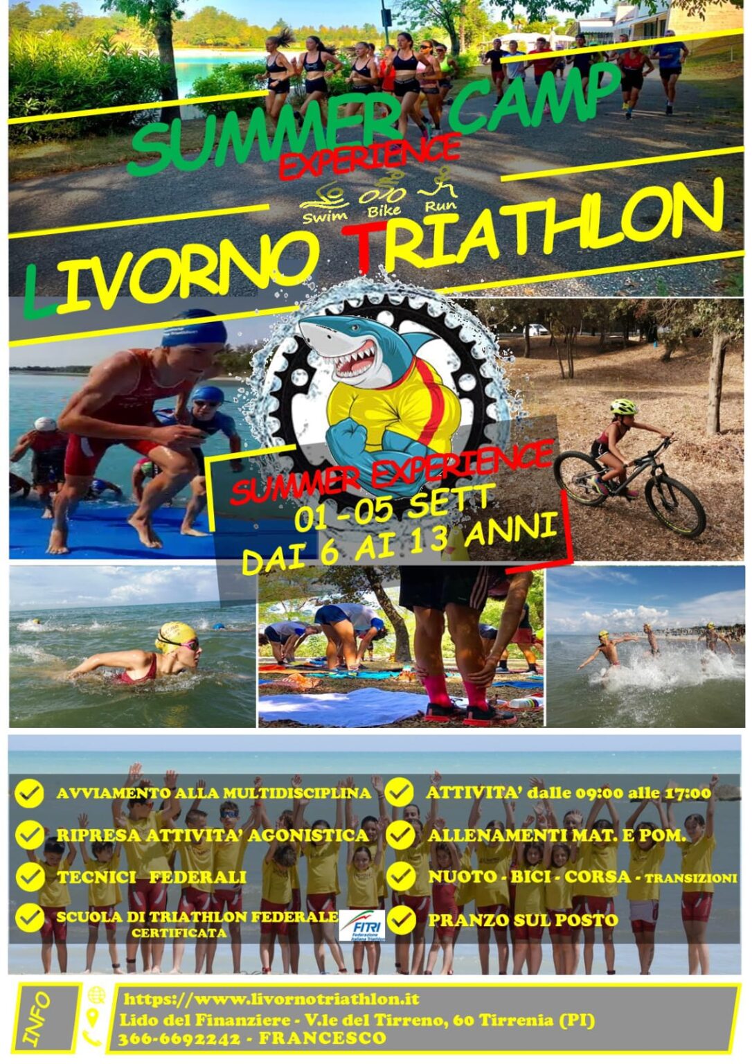 SUMMER CAMP EXPERIENCE: dai 6 ai 13 anni organizzato da Livorno Triathlon
