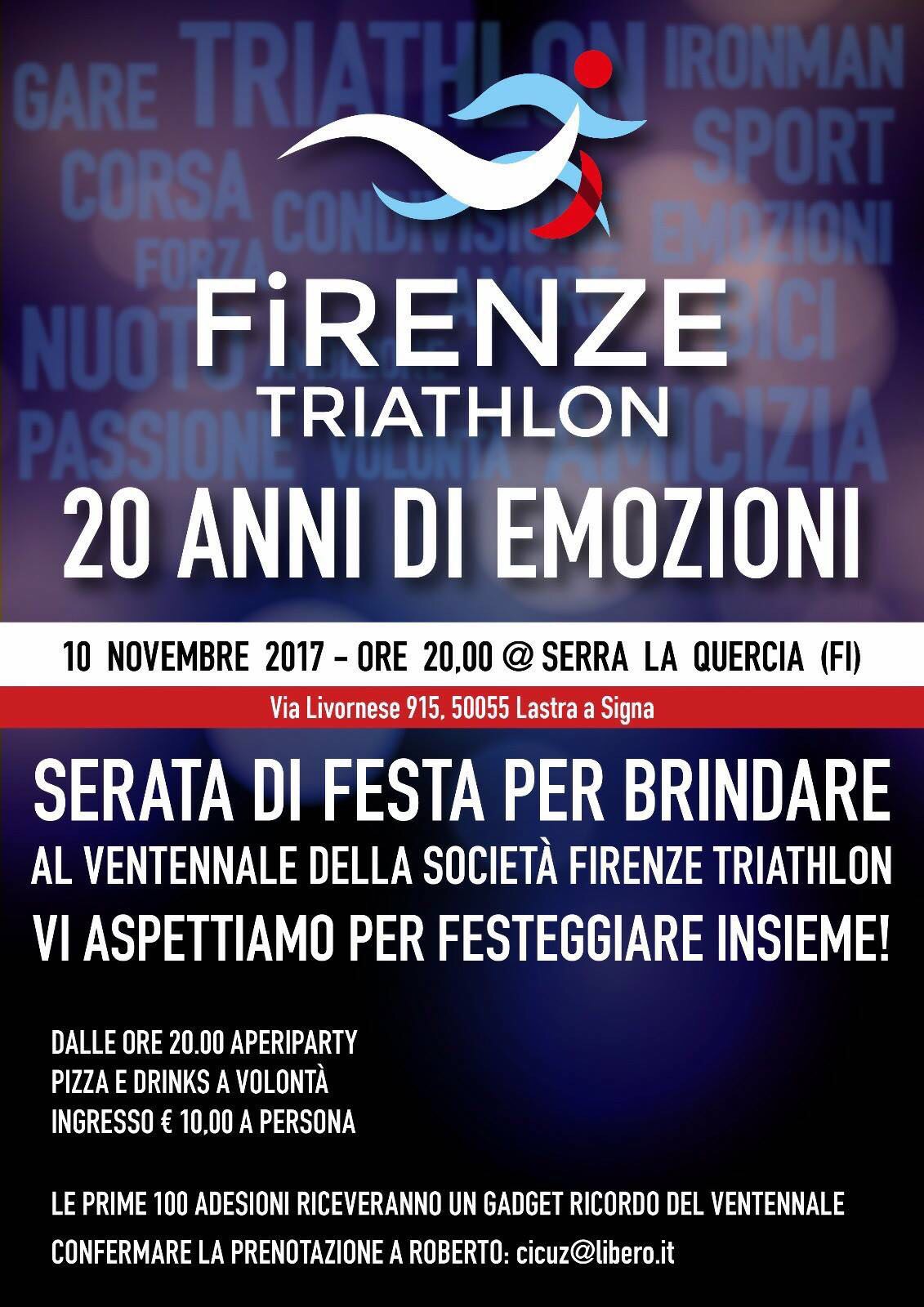 IL FIRENZE TRIATHLON ED I SUOI PRIMI 20 ANNI: GLI AUGURI DEL CRTO ALLA COMPAGINE GIGLIATA!!!