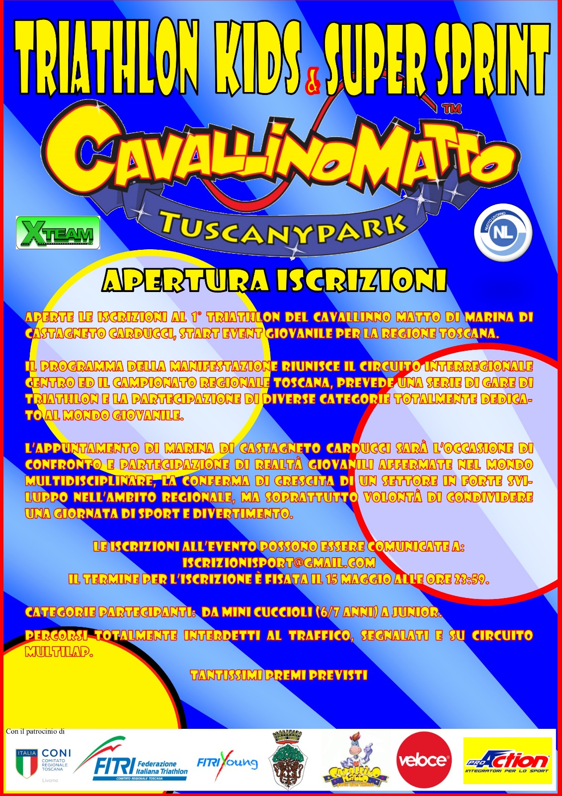 Triathlon Kids e Super Sprint - 20 maggio a Castagneto Carducci