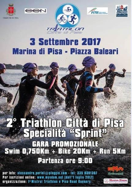 PROSEGUONO GLI APPUNTAMENTI CON IL TRIATHLON IN TOSCANA, LA TRIPLICE FA TAPPA A MARINA DI PISA.